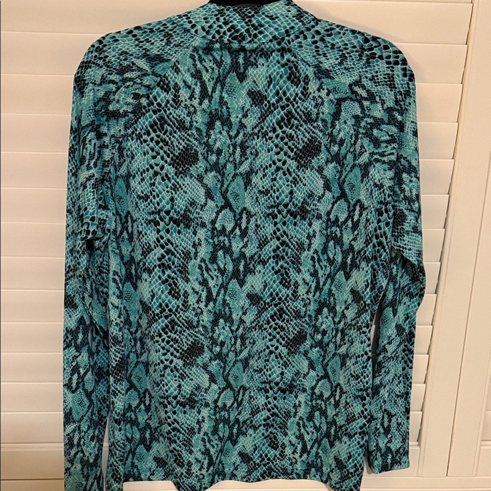 Sport Haley Teal and Black Snake Print quarter zip - Picture 4 of 6